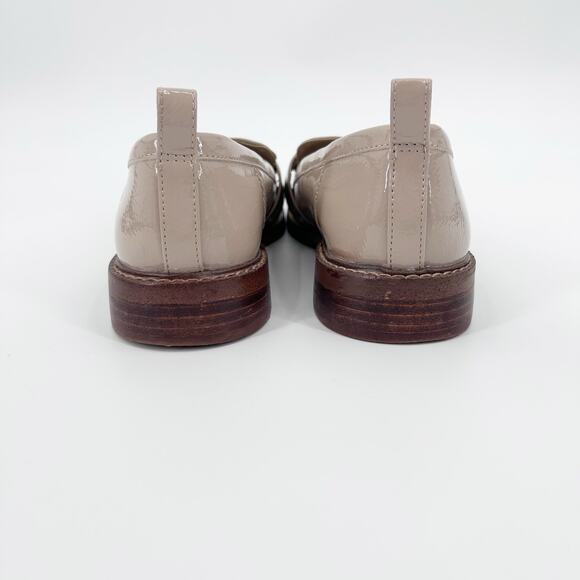 Sam Edelman Christy Loafer Taupe Patent Leather Buckle Strap Womens Size 8.5M - Picture 6 of 11